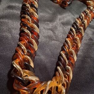 Vintage Gold and Brown Statement Necklace